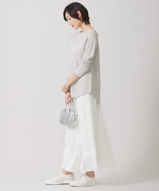 ICB 【洗える】 ペーパーブレンドシャインニット プルオーバー トープ系