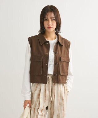 Green Parks ・ＳＵＧＡＲ　ＳＰＯＯＮ　ミリタリーショートベスト Brown