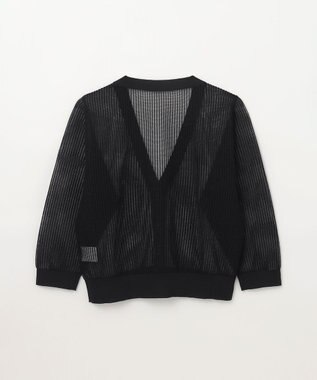 GRACE CONTINENTAL メッシュニットカーディガン ブラック