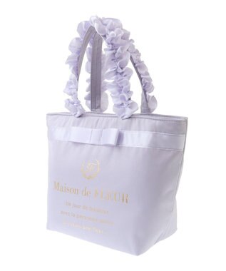 Maison de FLEUR ブランドロゴフリルハンドルトートSバッグ Lilac