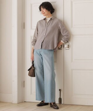 J.PRESS LADIES サイロチェック シャツ アイボリー×ネイビー×ピンク系