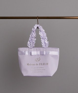 Maison de FLEUR ブランドロゴフリルハンドルトートSバッグ Lilac