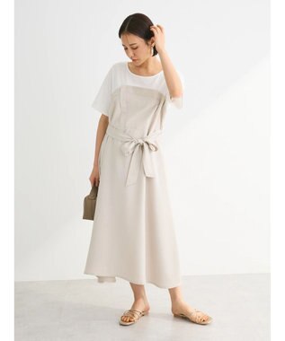 Green Parks 共ベルト付きビスチェ風ドッキングワンピース Light Beige