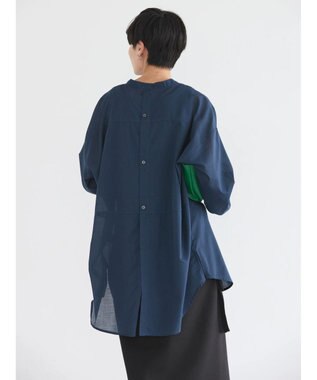 AMERICAN HOLIC イージーケア＋接触冷感　Ｗポケットシャツチュニック Navy