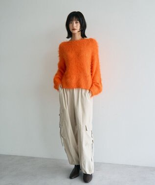 YECCA VECCA フェザーMIXロービングニット Orange
