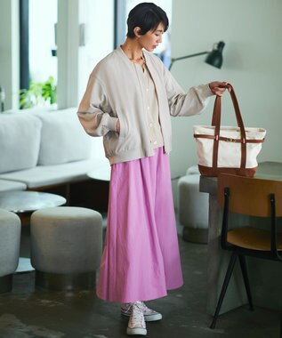 23区 【洗える】テンセルストレッチ Vネック ショート カーディガン ベージュ系