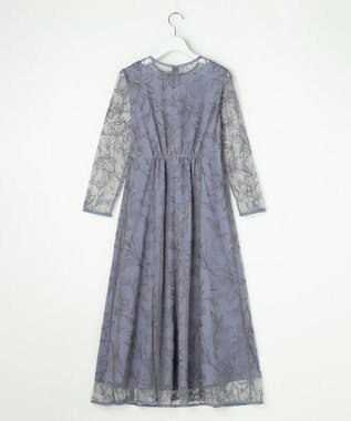 ANY SIS 【Lily Calin】グレースフラワー ドレス ブルーグレー