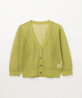 GRACE CONTINENTAL メッシュニットカーディガン グリーン