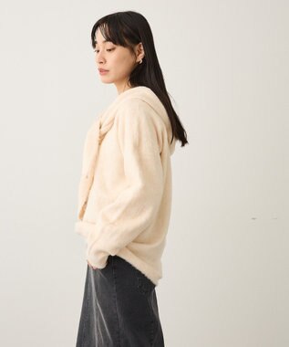 CRAFT STANDARD BOUTIQUE フードストール付きニットプルオーバー Ivory