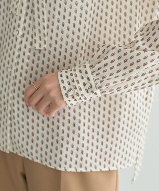 YECCA VECCA ジオメ柄ボウタイブラウス Ivory