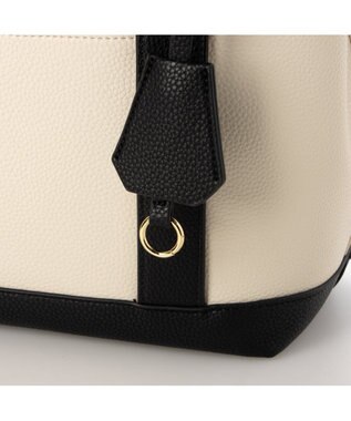 UNBILLION 【テレビ ドラマ着用アイテム】cachecache ショルダー付きパーテーション合成皮革トート ブラックミックス