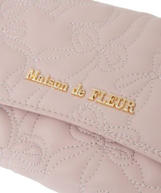 Maison de FLEUR リボンキルティングロングウォレット Pink