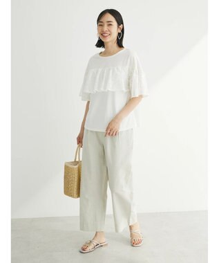 Green Parks インド 綿麻フロントタックパンツ Natural