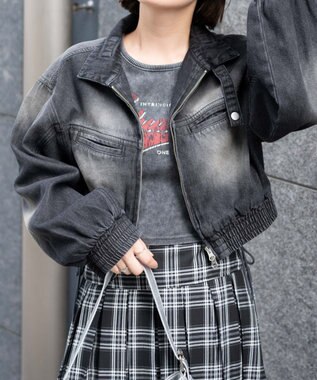 WEGO ヴィンテージウォッシュバイカージャケット ブラック