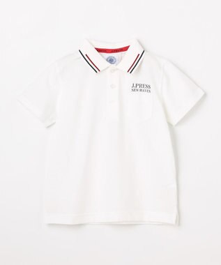 J.PRESS KIDS 【100-130cm】ダブルライン カラー 半袖ポロシャツ オフホワイト