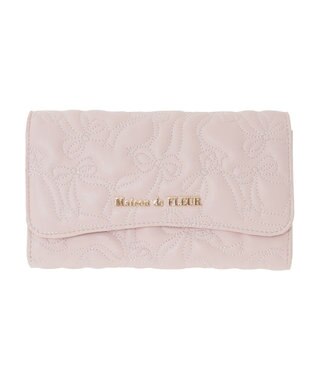 Maison de FLEUR リボンキルティングロングウォレット Pink