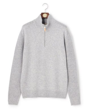 J.PRESS MEN ウール×カシミヤの上質素材【Cash Lamb's Wool】ハーフジップ ニット_25年モデル ライトグレー系