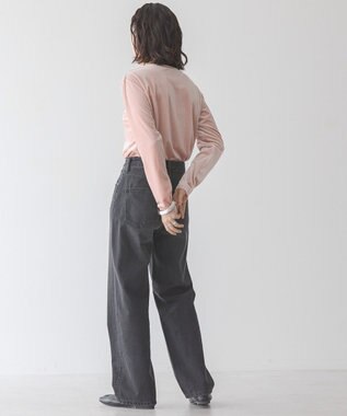 AMERICAN HOLIC ベロアクルーネックカットプルオーバー Pink