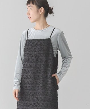 AMERICAN HOLIC ベロアクルーネックカットプルオーバー Mint