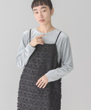 AMERICAN HOLIC ベロアクルーネックカットプルオーバー Mint