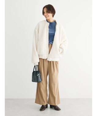 Green Parks ・Ｐｅｔｉｔ　Ｆｌｅｕｒ　ハイウエストワイドパンツ Beige