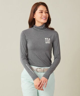 23区GOLF 定番あたたかインナー【WOMEN】エニワイズ無地 カットソー ライトグレー系