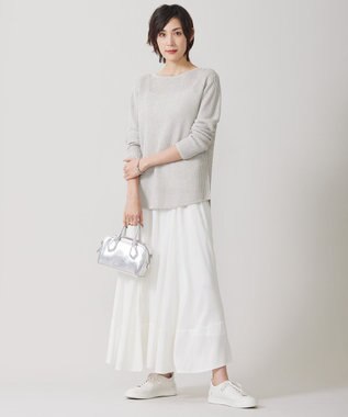 ICB 【洗える】 ペーパーブレンドシャインニット プルオーバー トープ系