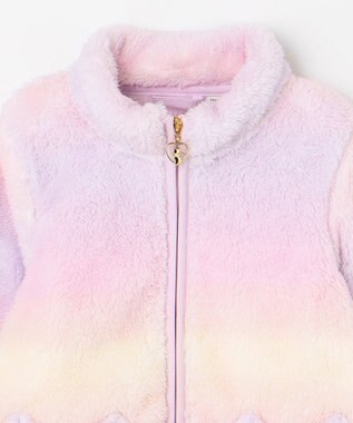 ANY KIDS ネコポケットボアブルゾン レインボー×ラベンダー