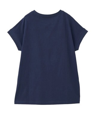 Green Parks フレンチスリーブ筆記体ロゴチュニック Navy