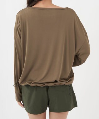 OP／FILA 【Ocean Pacific】ドロスコード付き長袖ラッシュガード　上下2点セット ベージュ