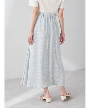 earth music&ecology フラワープリントフレアスカート Sax