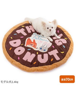 PET PARADISE ディズニー ズートピア 遠赤外線 ドーナツマット ブラウン