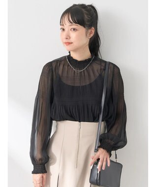 earth music&ecology マジョリカプリーツシアープルオーバー Black