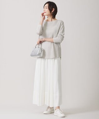 ICB 【洗える】 ペーパーブレンドシャインニット プルオーバー トープ系