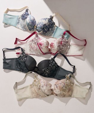 WACOAL ブラジャー 【リボンブラ 脇すっきり】 脇高設計 着やせシルエット 動いても谷間キープ Gカップまで対応 大きいサイズ レディース BXB473 /ワコール ターコイズ