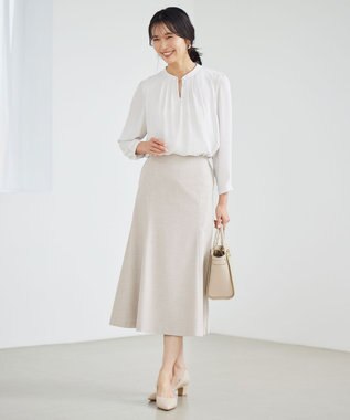 23区 S 【セットアップ対応】ストレッチブッチャー スカート ベージュ系