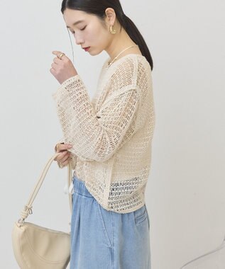 AMERICAN HOLIC 刺繍メッシュプルオーバー Ivory