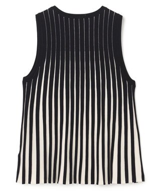 JOSEPH 【洗える】ストライプ　タンクトップニット Oyster White/ Black