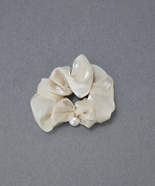 Phoebe ボリューミーシアーシュシュ　ベージュ/パール/大ぶり ベージュ