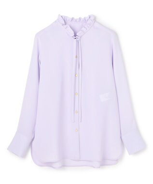 BEIGE， 【洗える】STOW / フリルタイブラウス Lilac