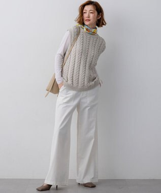 23区 manipuri ピルエットモチーフ シルク スカーフ イエロー×サックス