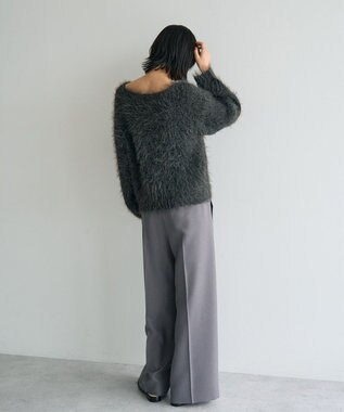 YECCA VECCA フェザーMIXロービングニット Charcoal Gray