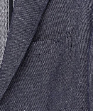 JOSEPH ABBOUD 【JAPANファブリック/セットアップ/清涼】LINEN DENIM ジャケット ネイビー系