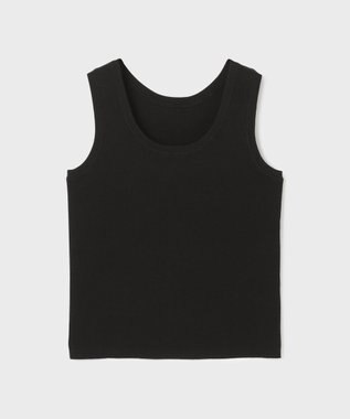 GRACE CONTINENTAL Uネックリブニットトップ ブラック