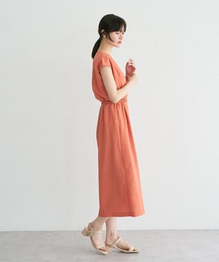 YECCA VECCA リネンライクスキッパーワンピース Orange