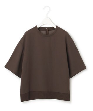 ICB 【新色追加・洗える】 FluidBackSatin Tブラウス ダークブラウン系