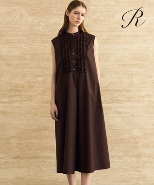 23区 【R(アール)】ルミナスコットン フロントフリル ワンピース