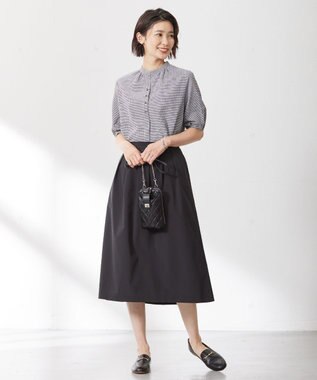 J.PRESS LADIES 【洗える】SOLO ECOタフタ タック スカート ブラック系