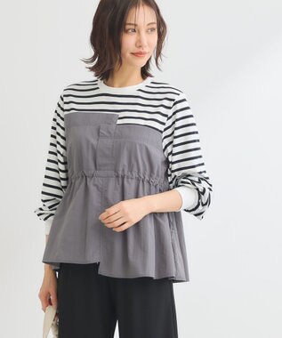 Green Parks ナイロンドッキングドロストプルオーバー Border