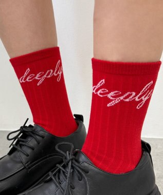 WEGO メッセージロゴソックス レッド